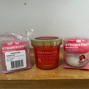Tony Moly Watermelon and Strawberry Sugar Scrub.